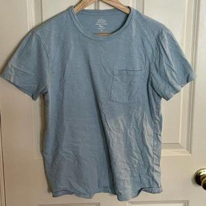 J Crew garment dyed light blue t shirt
